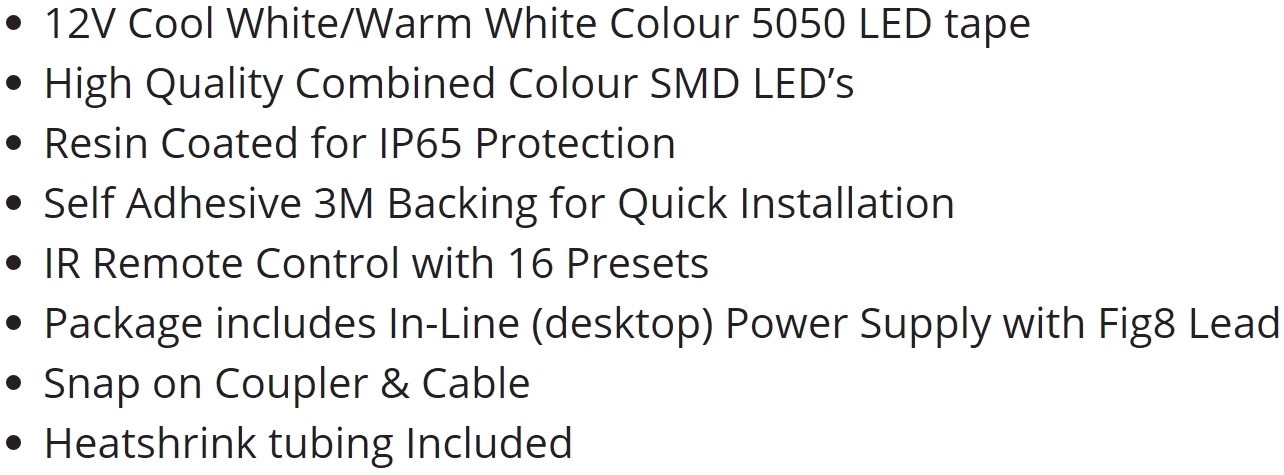 פסי לדים מוגני מים LR TECHNOLOGY לבן קר חם LED STRIP 350005